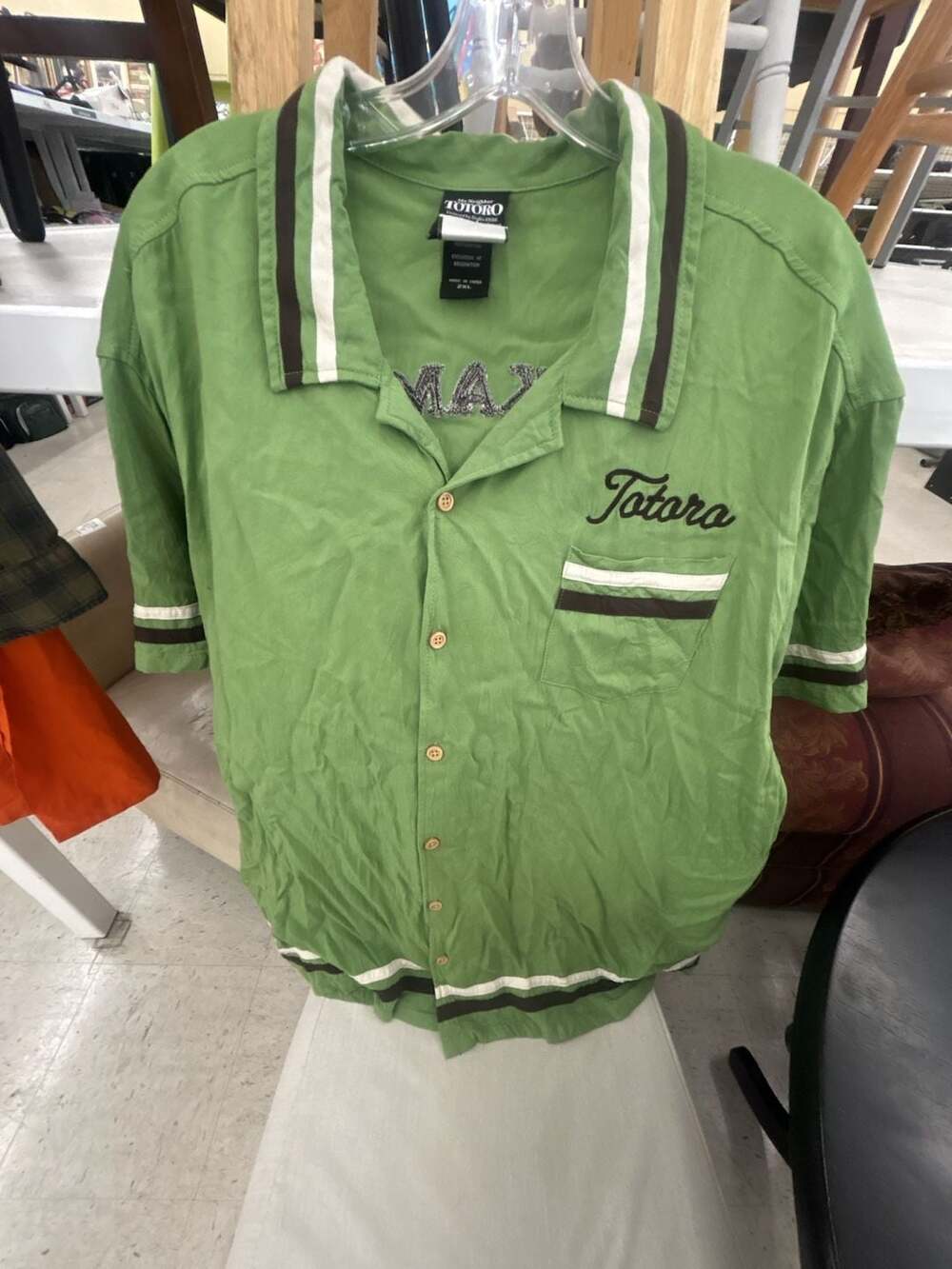 Her Universe Studio Ghibli Totoro Tsukamori Japan Green Bowling Shirt